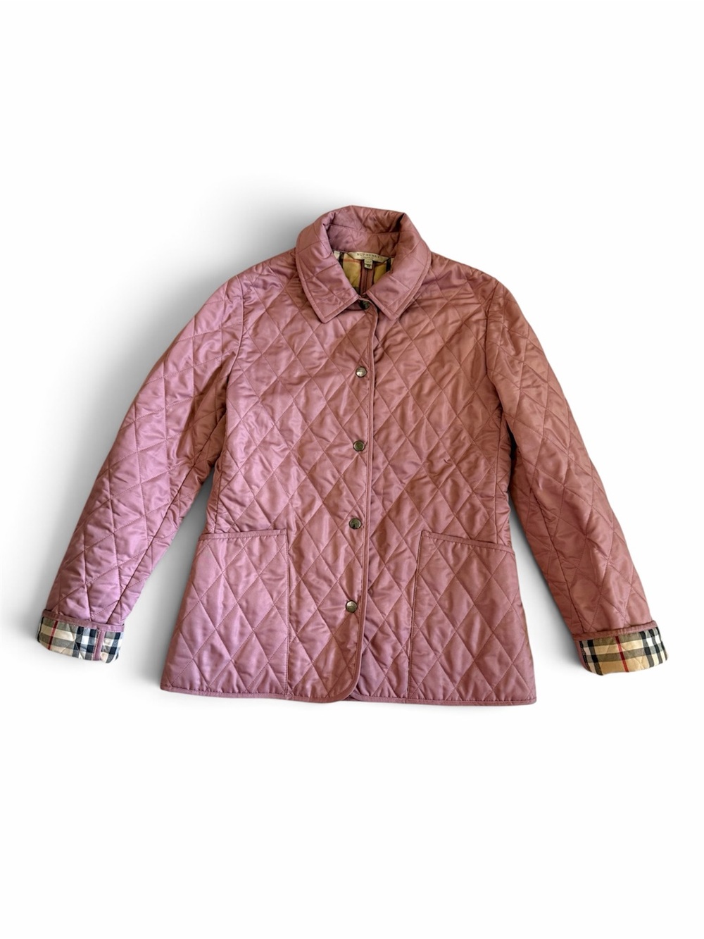 Burberry London Pink Nova Check Quilted Jacket | Altered